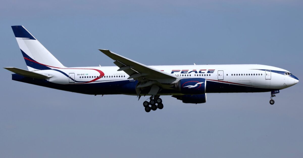A Boeing 777-21HER of Air Peace