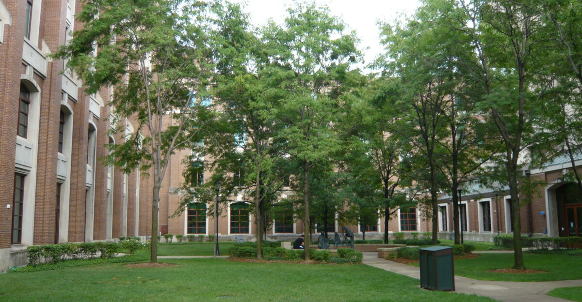 On the Lincoln Park Campus of DePaul University in Chicago