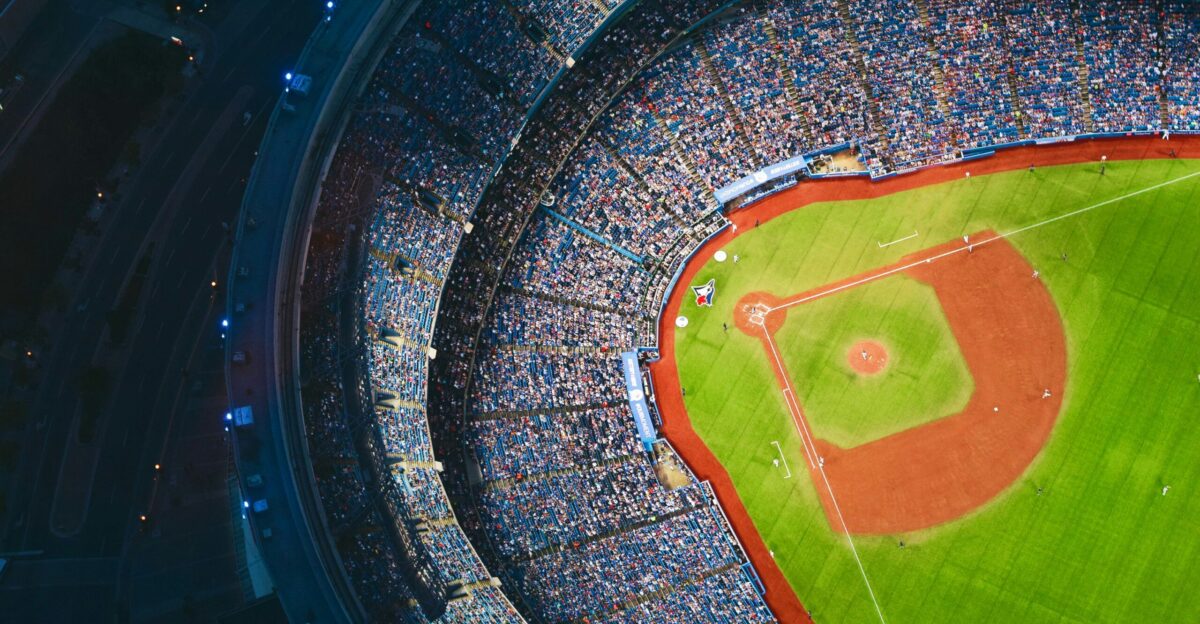 aerial photography of baseball stadium