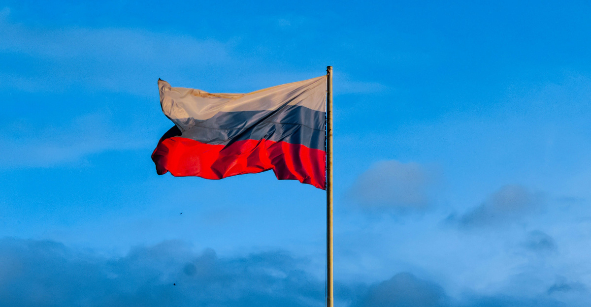 grey and red flag