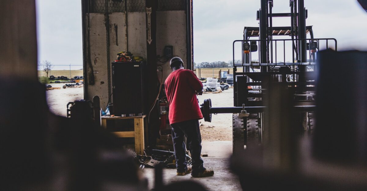 person working in factory