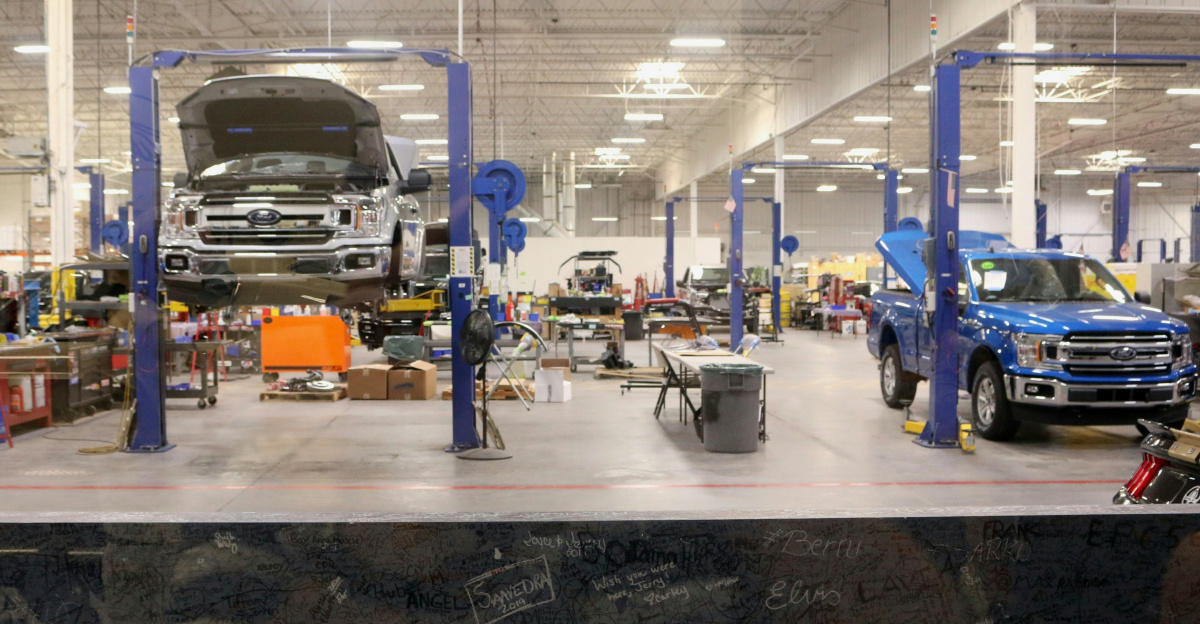 black car in a garage