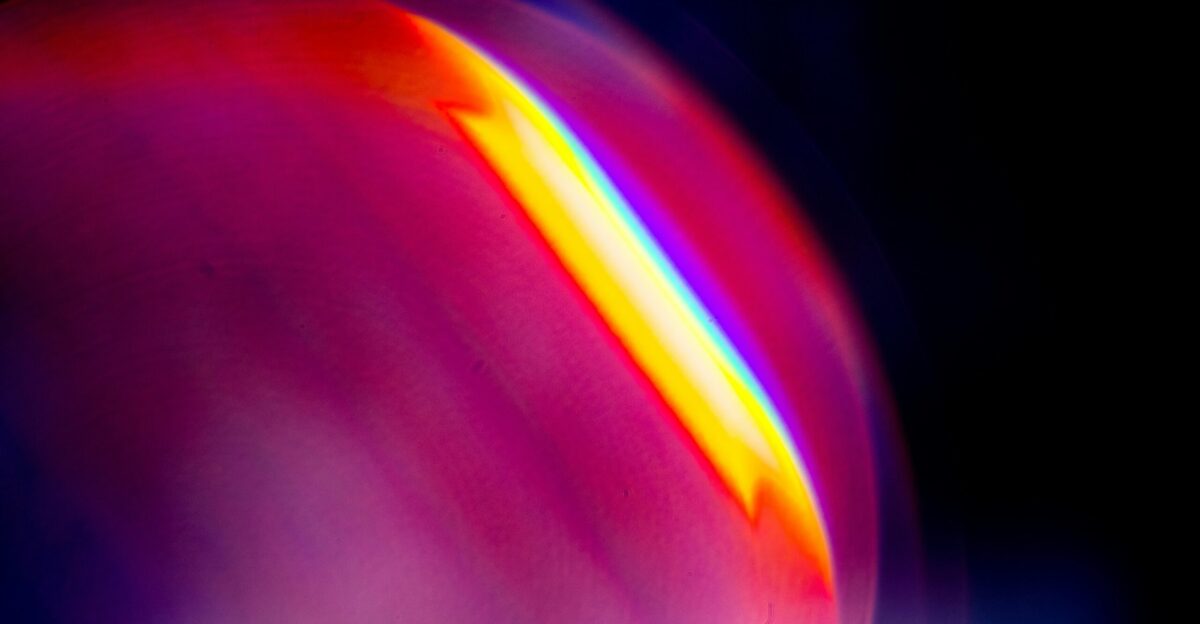 blue and pink light in dark room