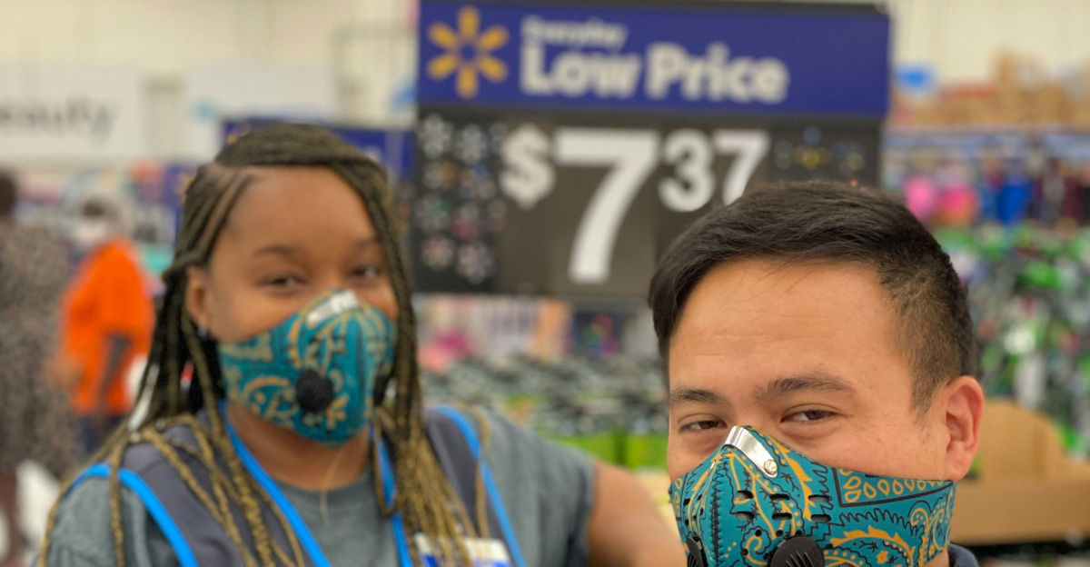 man in white shirt wearing mask