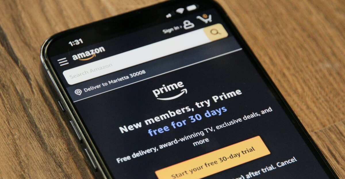 an amazon prime app on a cell phone