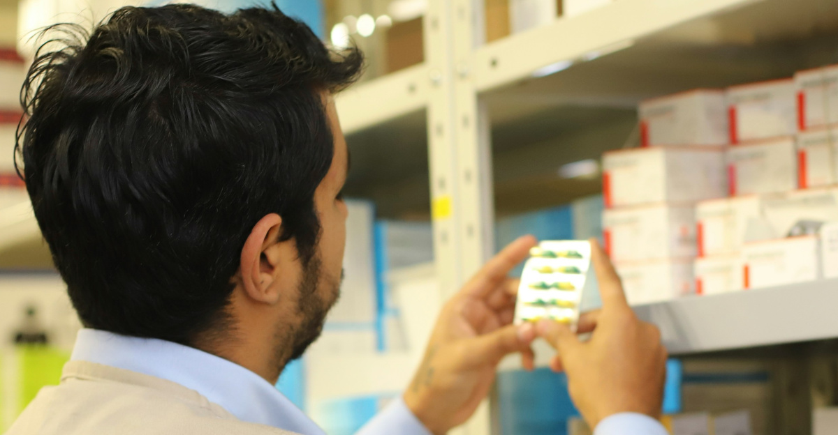 a man taking a picture of a product in a store