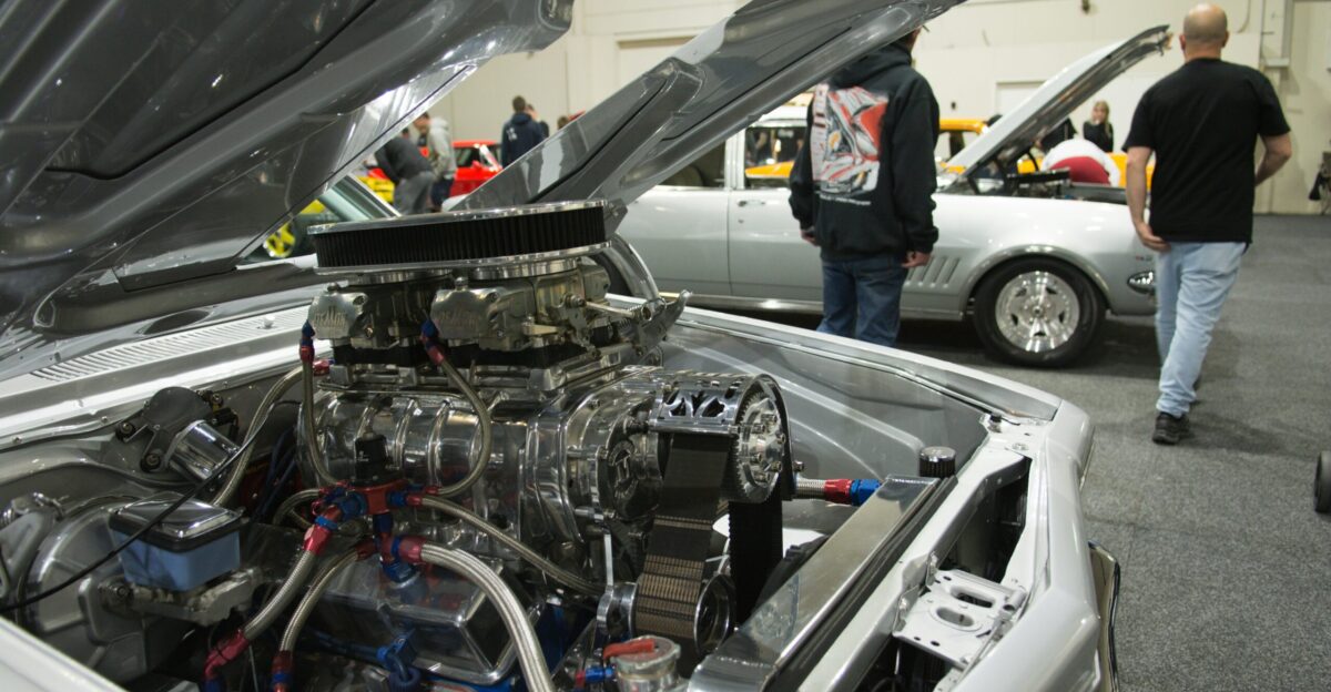 a car with its hood open