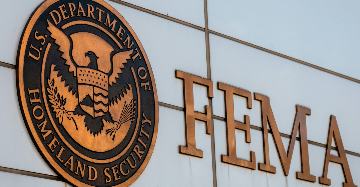The fema logo is displayed on a building.