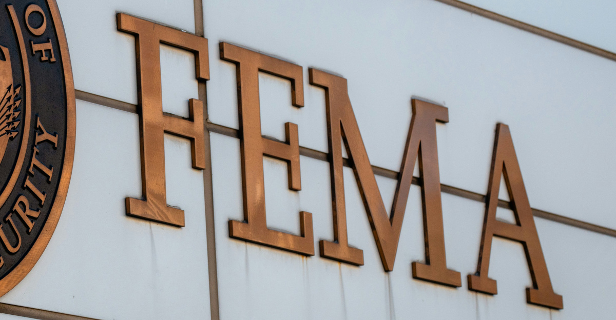 The fema logo is displayed on a building.