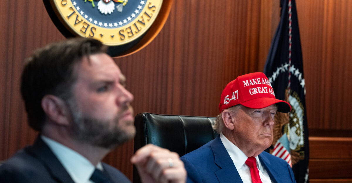 President Donald Trump and his national security team meet in the Situation Room of the White House Saturday June 21 2025 Official White House Photo by Daniel Torok