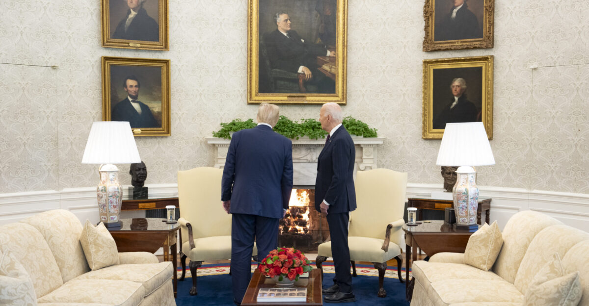 President Joe Biden speaks with President-elect Donald Trump Wednesday November 13 2024 in the Oval Office Official White House Photo by Adam Schultz