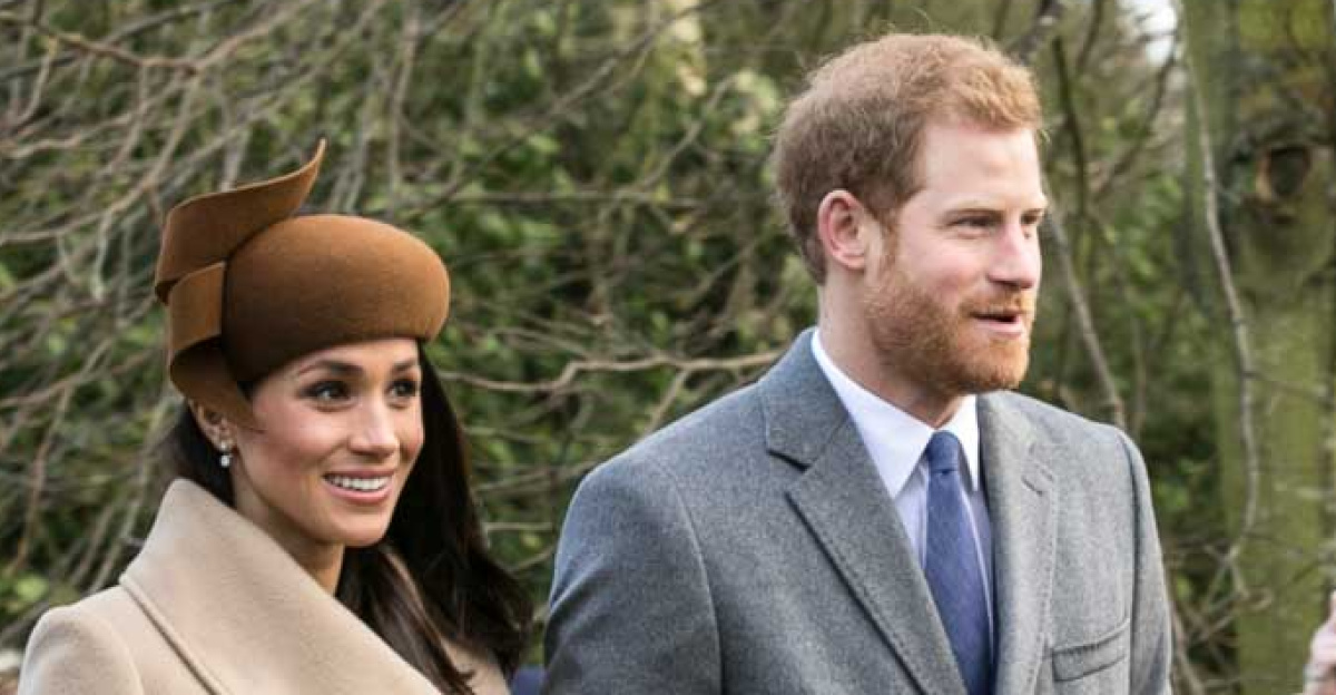 Prince Harry and Meghan Markle with other members of the Royal family going to church at Sandringham on Christmas Day 2017.