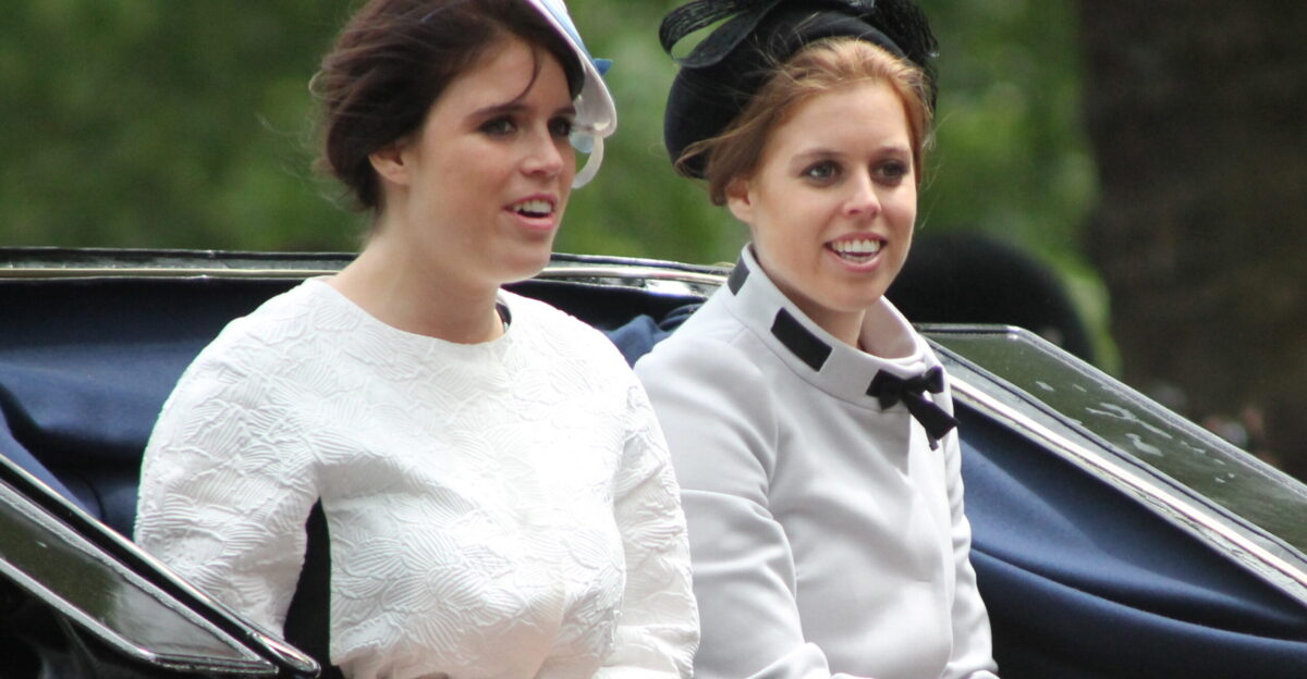 Princesses Eugenie left and Beatrice right Trooping the Colour June 2013