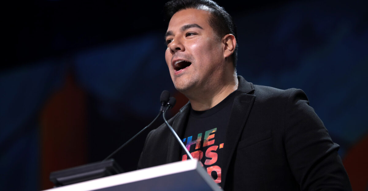 Insurance Commissioner Ricardo Lara speaking with attendees at the 2019 California Democratic Party State Convention at the George R Moscone Convention Center in San Francisco California Please attribute to Gage Skidmore if used elsewhere