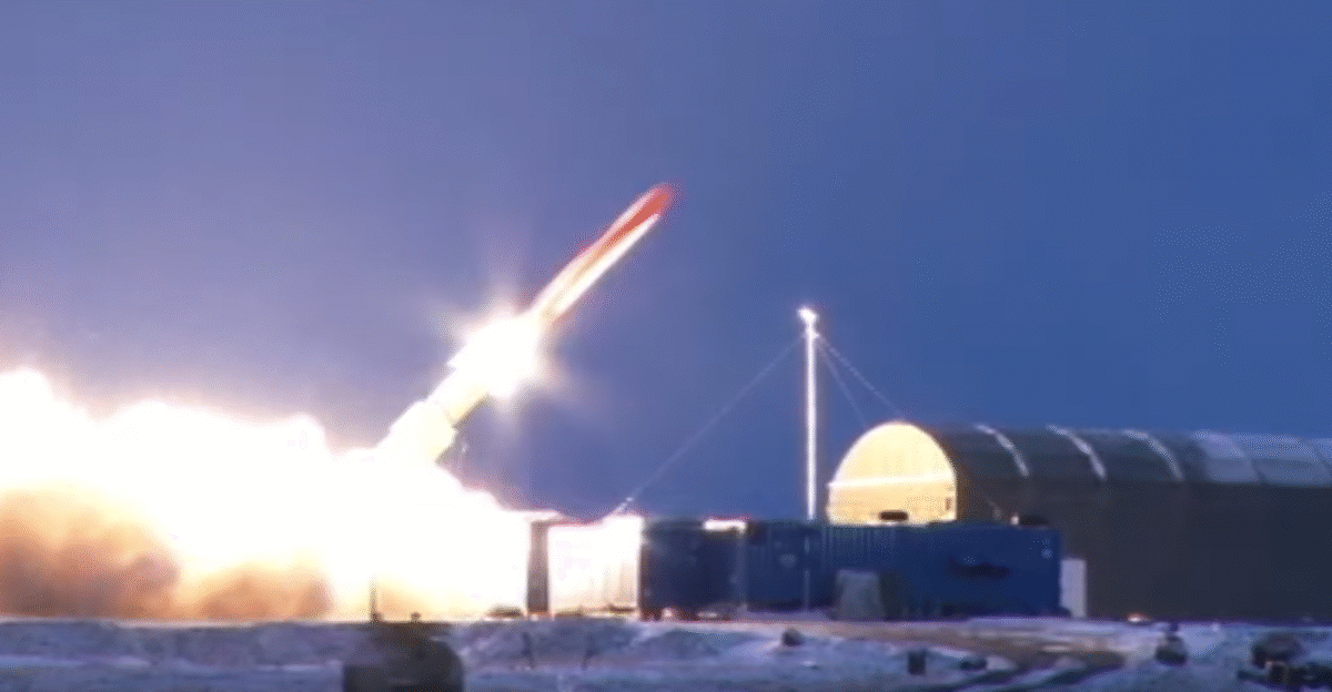 Screenshot of 9M730 Burevestnik launch