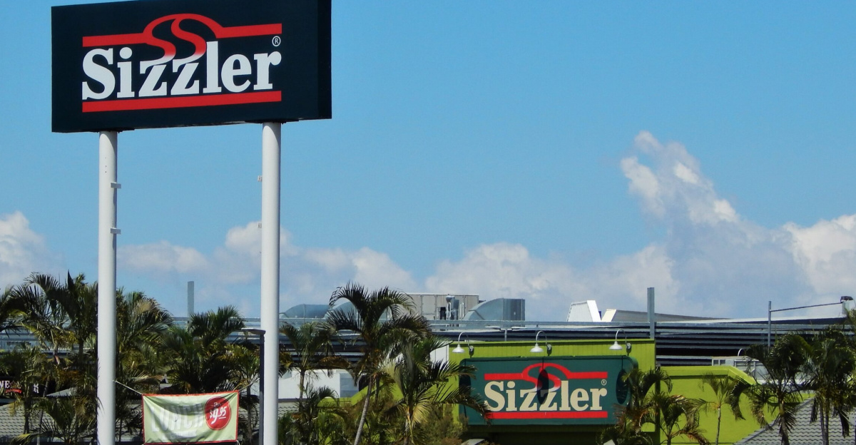 Rockhampton's Sizzler restaurant at the Stockland Rockhampton shopping centre in October 2019, four and a half months before the restaurant permanently closed on 1 March 2020.