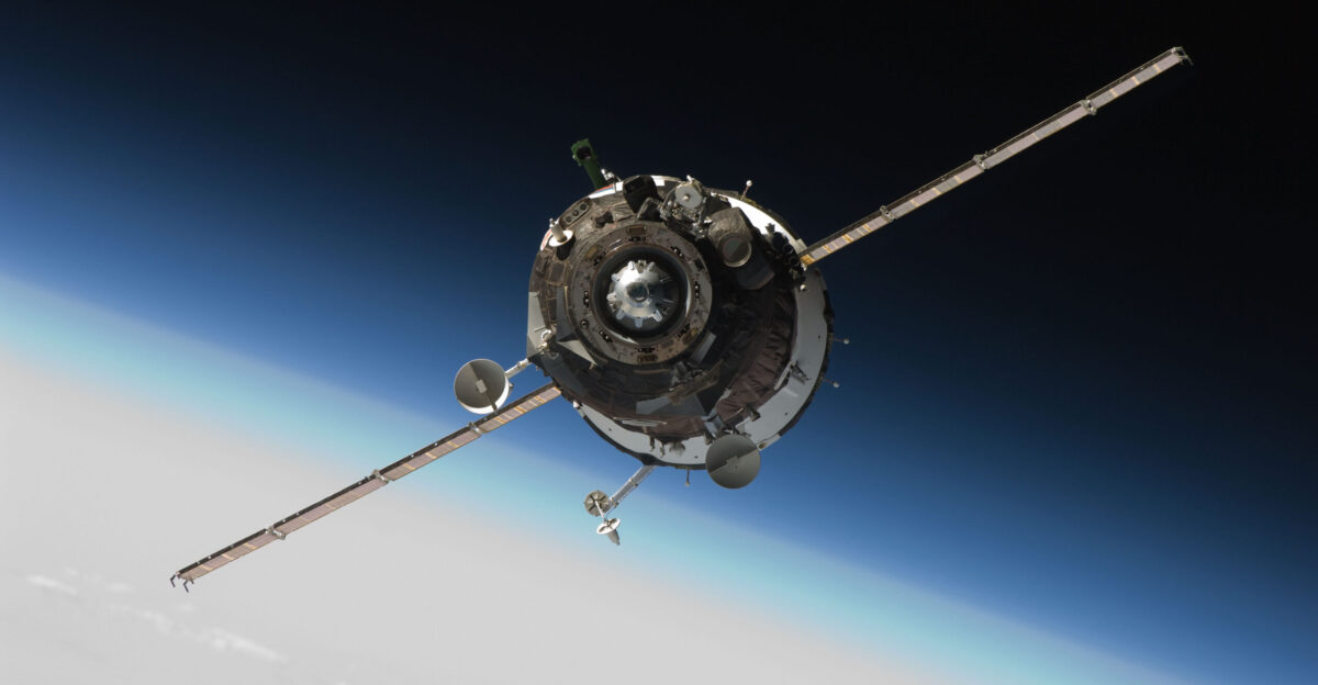 The Soyuz TMA-16 spacecraft approaches the International Space Station carrying NASA astronaut Jeffrey Williams Expedition 21 flight engineer Russian cosmonaut Maxim Suraev Soyuz commander and flight engineer and spaceflight participant Guy Laliberte Williams and Suraev will spend six months on the station while Laliberte will return to Earth on Oct 10 with two of the Expedition 20 crew members currently on the complex Docking to the Zvezda Service Module aft port occurred at 3 35 a m CDT on Oct 2 2009