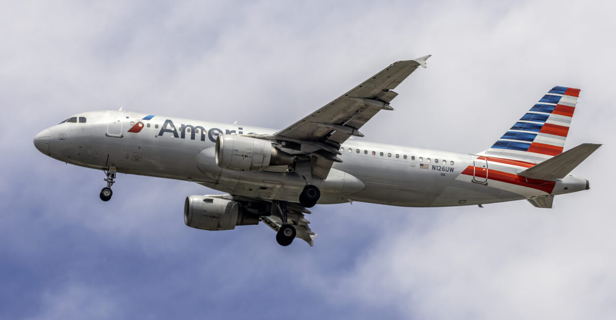 American Airlines Airbus A320-214 N126UW on final approach at Baltimore-Washington International Thurgood Marshall Airport Maryland USA