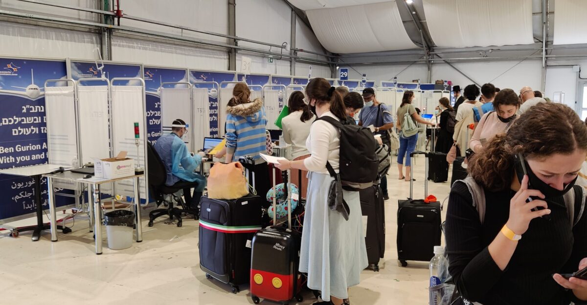 COVID-19 checkpoint at Ben Gurion International Airport