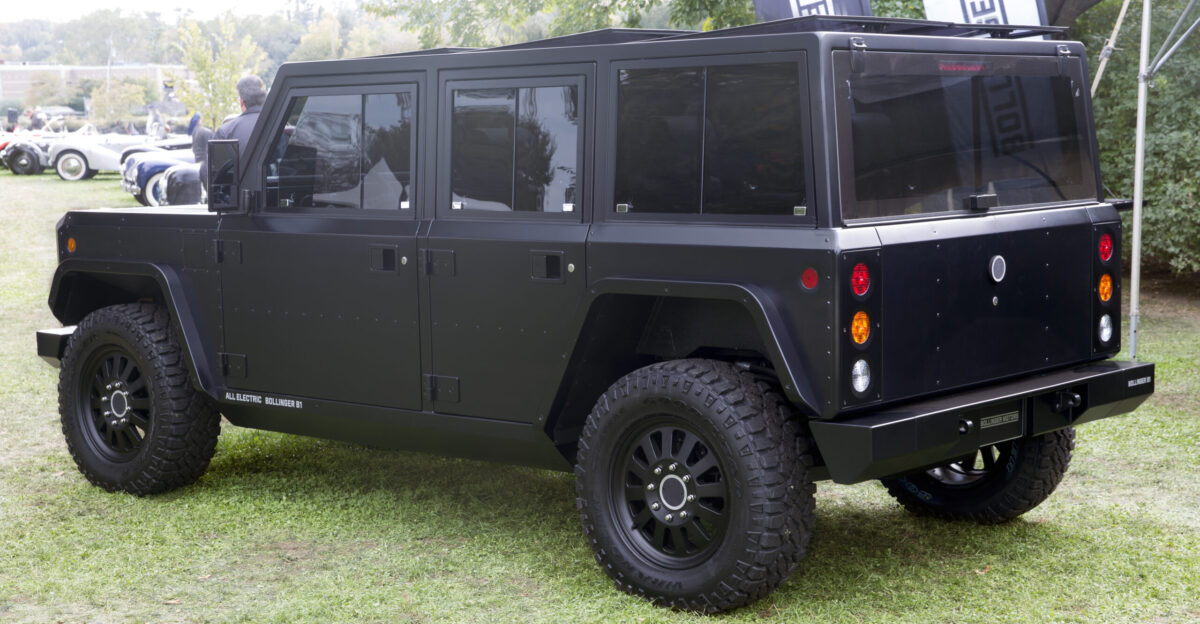 A Bollinger B1 being exhibited at the 2021 Greenwich Concours d Elegance I am sure we will be tired of seeing these before soon