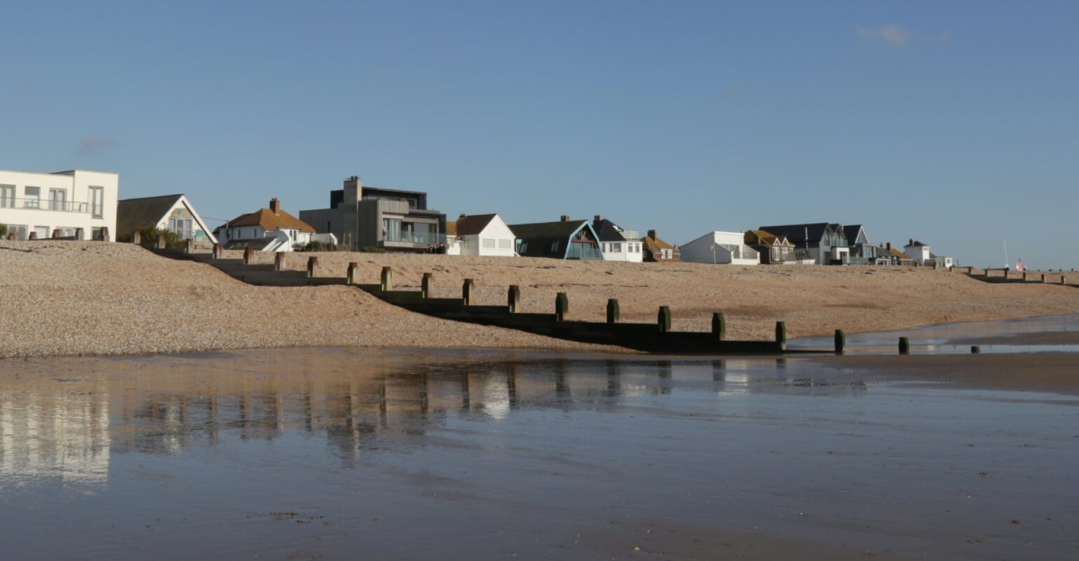 Photograph of Camber Sands, East Sussex, provided to the Kent Maps project by the photographer.