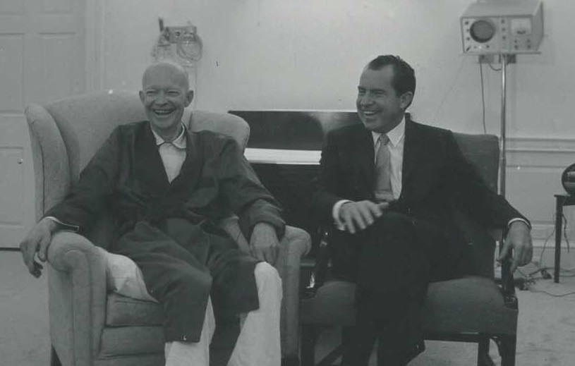 Frame s WHPO-0165-02A-23A President Nixon sitting with former President Dwight Eisenhower while visiting him at Walter Reed Hospital Two months before Eisenhower died on March 28 1969 2 2 1969 Washington D C Walter Reed Hospital private room Dwight Eisenhower President Nixon Frame s WHPO-0165-16A President Nixon sitting with former President Dwight Eisenhower while visiting him at Walter Reed Hospital two months before Eisenhower died on March 28 1969 2 2 1969 Washington D C Walter Reed Hospital private room Dwight Eisenhower President Nixon Related Materials Master Print File Frame s WHPO-0165-24A-36A President Nixon conducts a press briefing with reporters from the porch of Walter Reed Hospital after visiting former President Dwight Eisenhower unidentified military officials and Ron Ziegler nearby 2 2 1969 Washington D C Walter Reed Hospital entrance porch President Nixon President Eisenhower Ron Ziegler Henry Kissinger unidentified military officials reporters and newsmen Frame s WHPO-0165-36 President Nixon conducts a press briefing with reporters from the porch of Walter Reed Hospital after visiting former President Dwight Eisenhower unidentified military officials and Ron Ziegler nearby 2 2 1969 Washington D C Walter Reed Hospital entrance porch