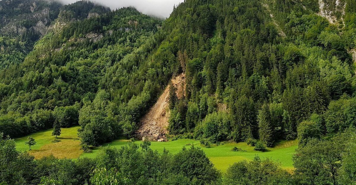 geology slip mountain nature landslide rocks