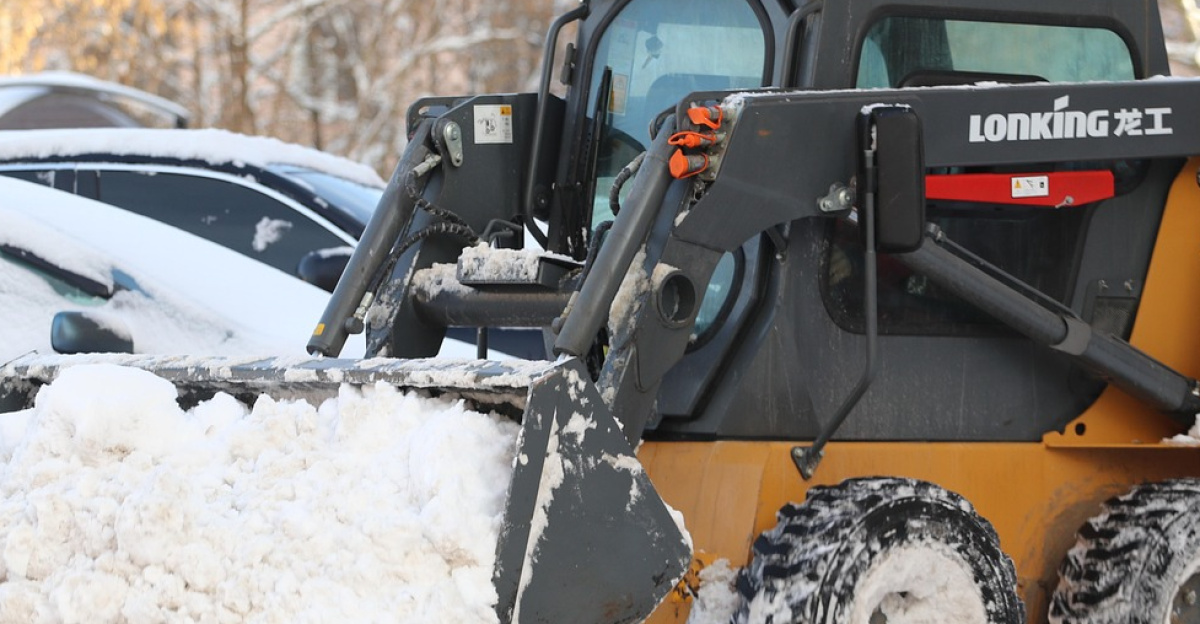 tractor, snow removal, snow, nature, skid steer loader, cleaning, yard, winter