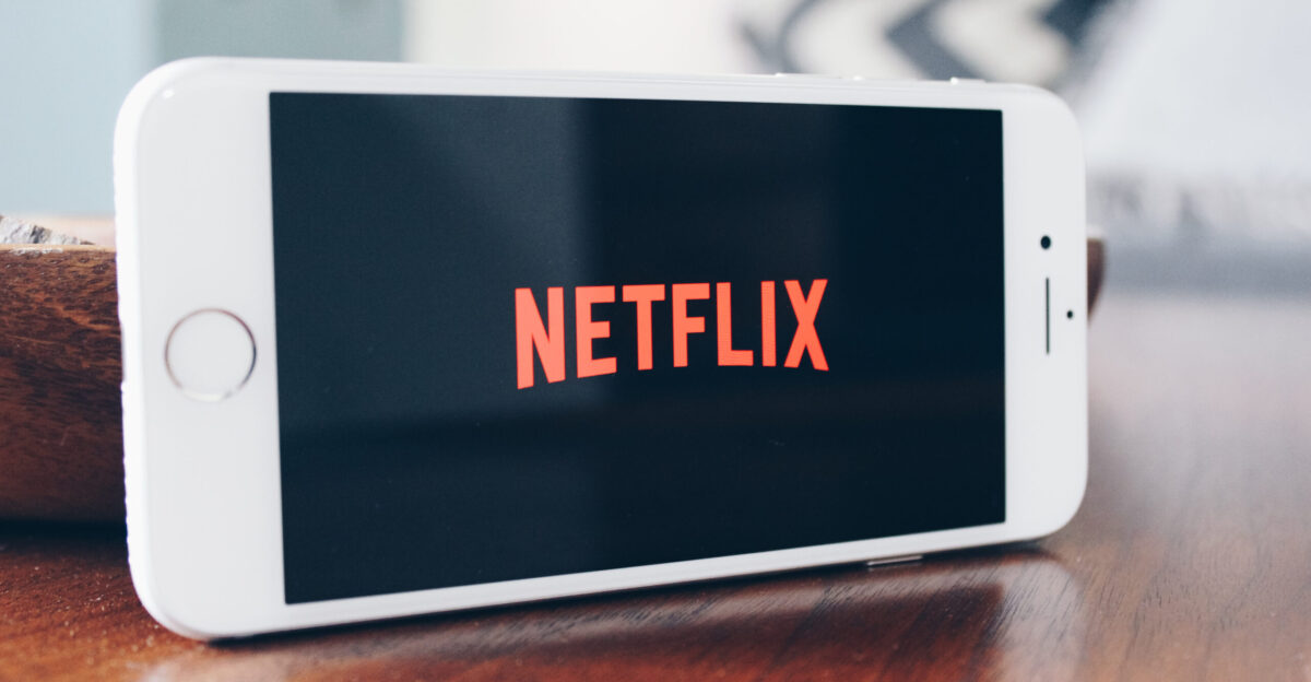 Netflix logo on an iPhone screen