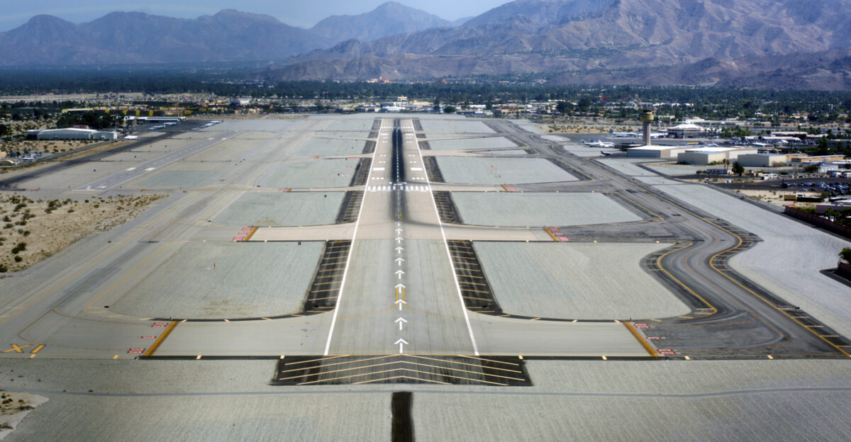 Short Final Runway 13 Right - Palm Springs International Airport final approach on runway 13R