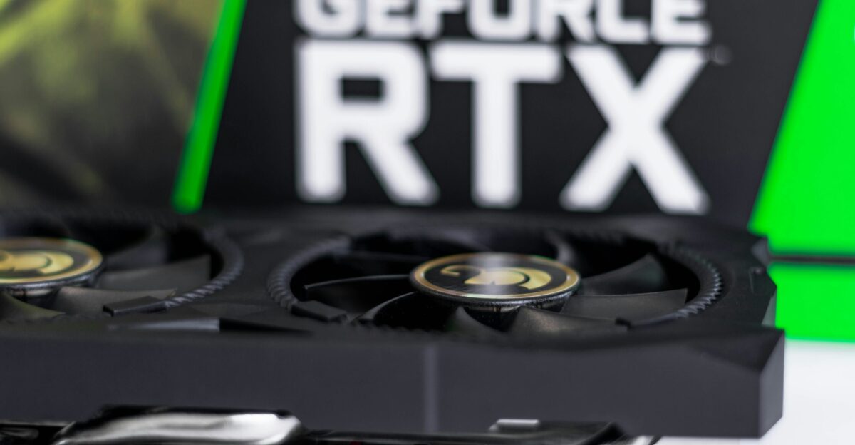 a close up of a graphics card on a table