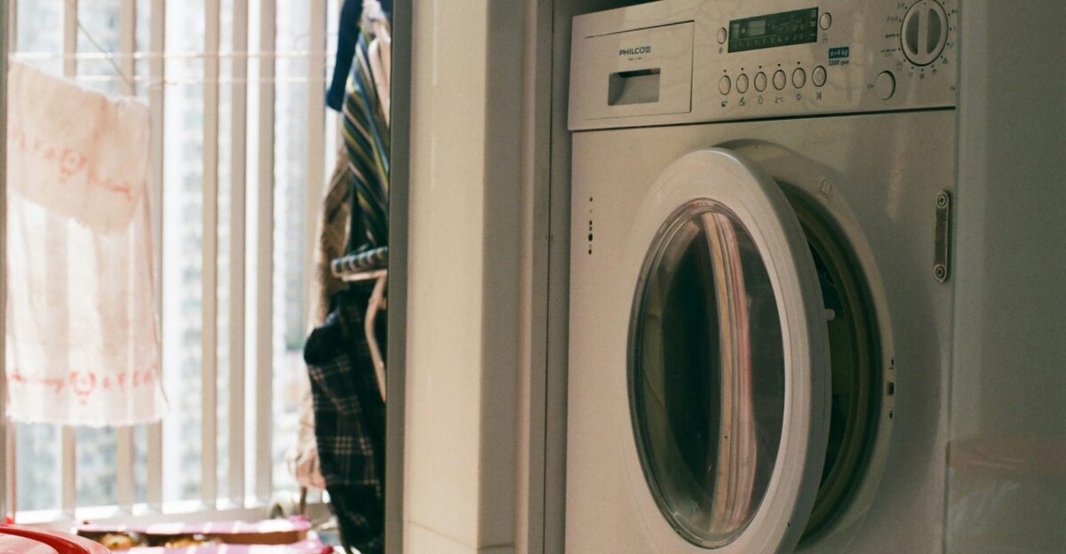 white front load washing machine
