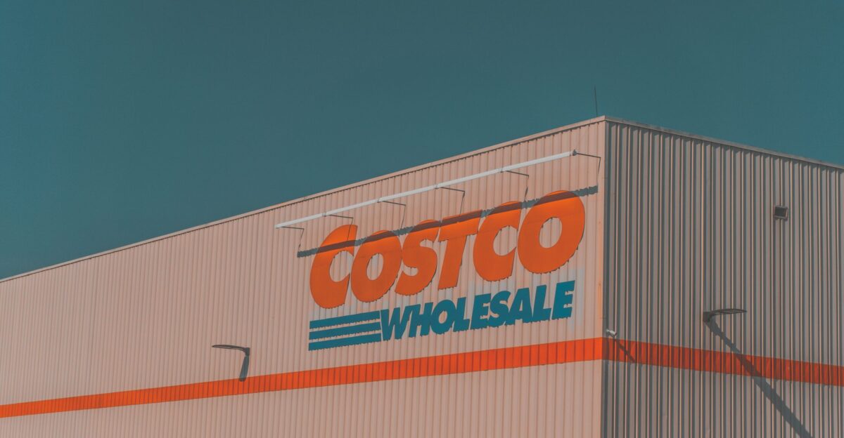 a building with a sign that says costco whole sale