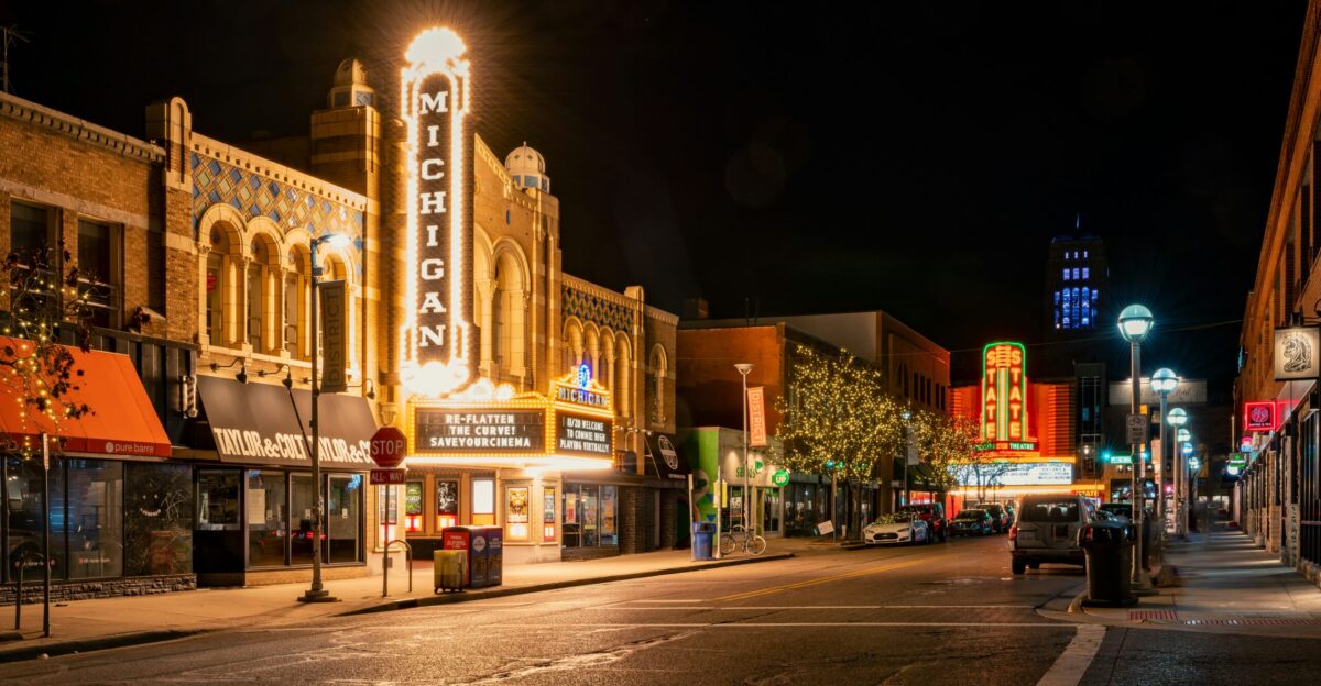 white and brown concrete building during nighttime