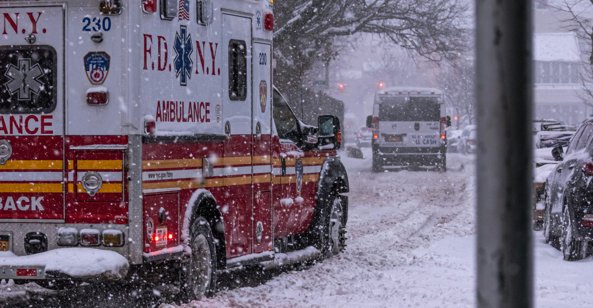 white and red van on snow covered ground during daytime