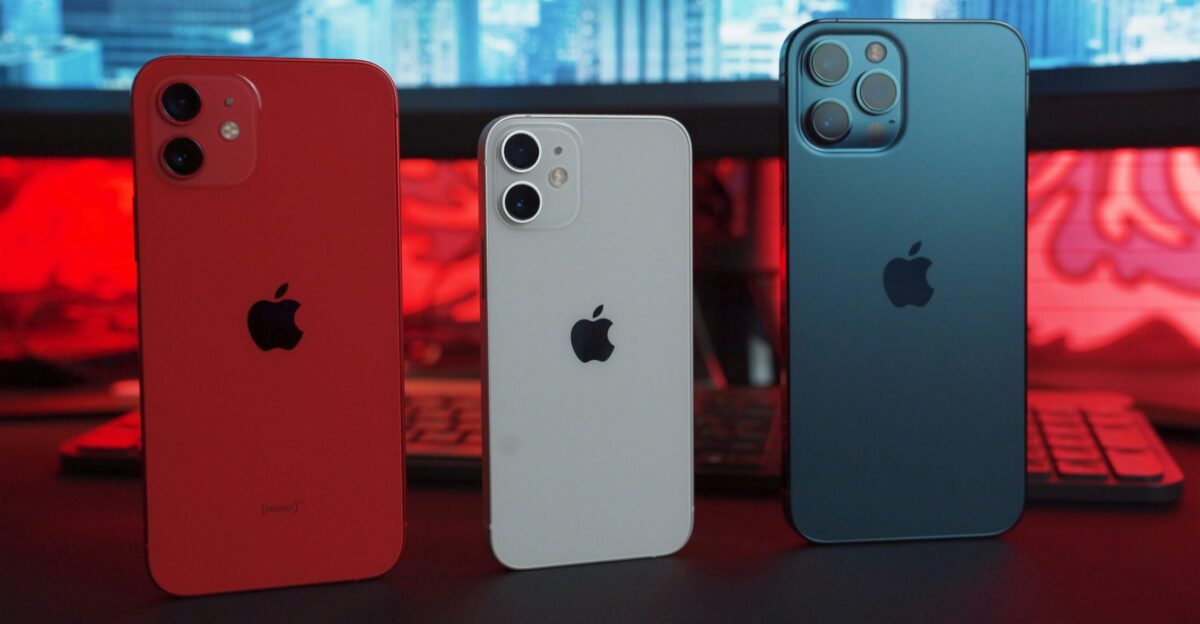 silver iphone 6 and red iphone case