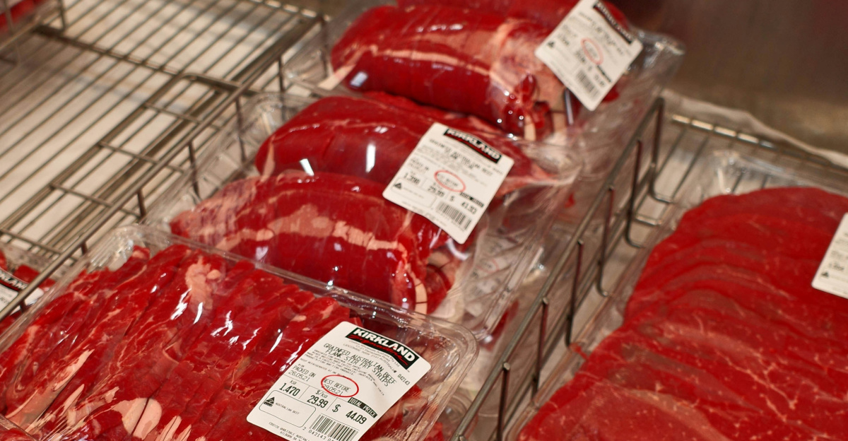 red meat in clear plastic pack