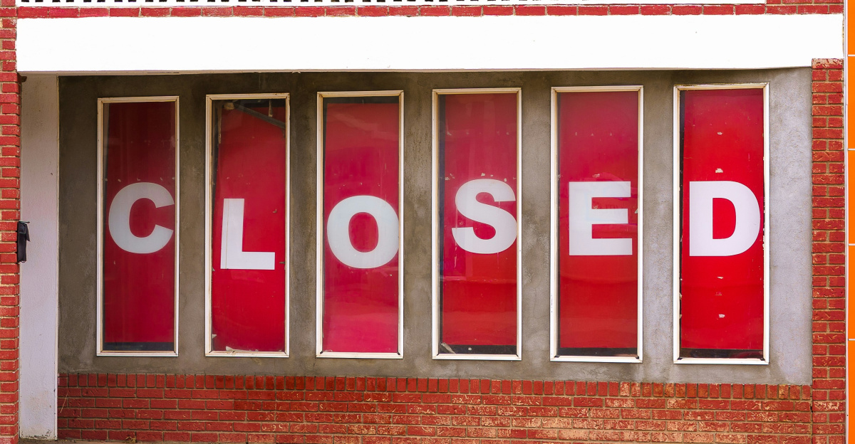 a building with a sign on the door