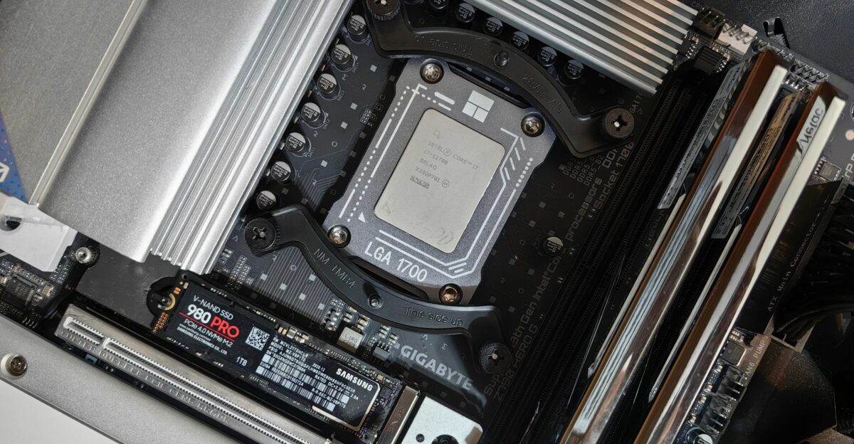 A close up of a hard drive in a computer