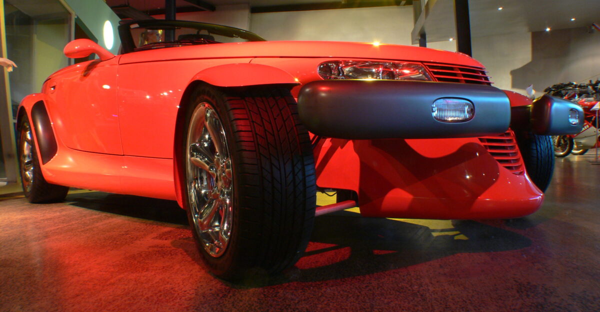 The Plymouth Prowler later the Chrysler Prowler is a retro-styled production car manufactured and marketed from 1997 to 2002 by DaimlerChrysler based on the 1993 concept car of the same name The Prowler was offered in a single generation in a front-engine rear-drive rear-transmission configuration - with an overall production of 11 702