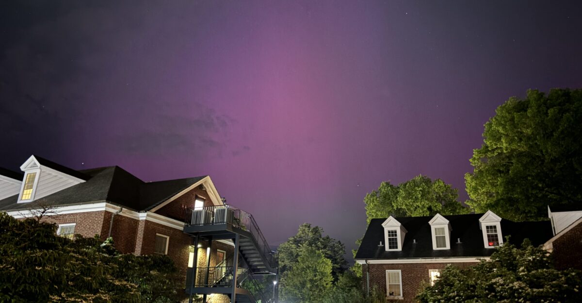 The May 10 2024 solar storms visible from the campus of Centre College in Danville Kentucky