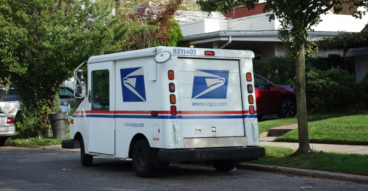 One of the smaller suburban Grumman delivery trucks of the USPS parked at 81st Avenue and 169th Street in Hillcrest Queens These are becoming more common in the city well at least in this part of the city