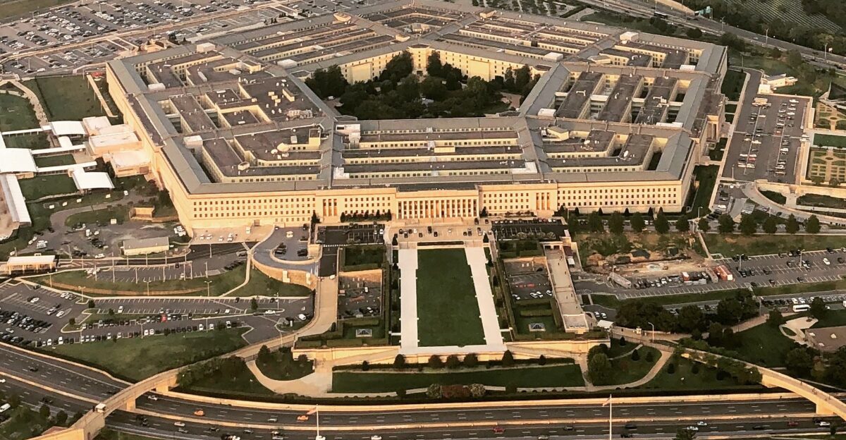 The Pentagon the Headquarters of the US Department of Defense Photo was taken from a commercial airliner during the early morning sometime in September 2018