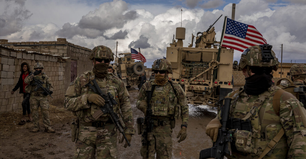 U S Soldiers with Alpha Company 1st Battalion 6th Infantry Regiment 2nd Armored Brigade Combat Team 1st Armored Division conduct area reconnaissance in the Central Command CENTCOM area of responsibility Feb 18 2021 The soldiers are in Syria to support the Combined Joint Task Force-Operation Inherent Resolve CJTF-OIR mission CJTF remains committed to working by with and through our partners to ensure the enduring defeat of Daesh U S Army photo by Spc Jensen Guillory